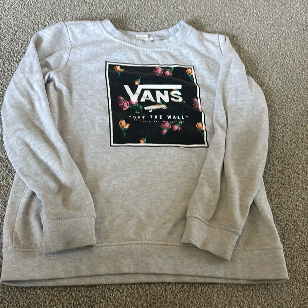Vans Gray Floral Sweatshirt Size M